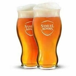 Samuel Adams Perfect Pint Glass Laser Etched Nucleated Beer Glass 16oz Set of 2